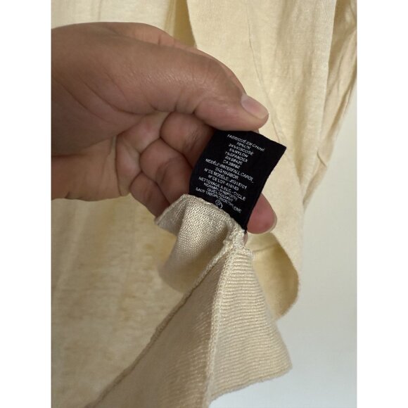 Theory Women's Waterfall Sag‎ Harbor Yellow Linen Blend Cardigan Size large - Picture 7 of 7